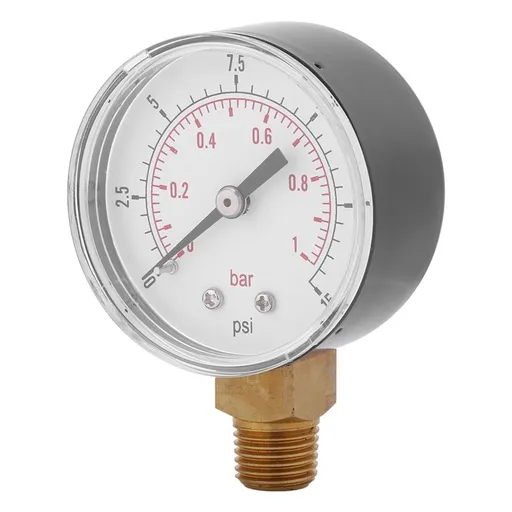 Low Pressure Gauge Mini Low Pressure Gauge Adaptable Water Air Oil 0-15psi 0-1bar BSPT Portable Size