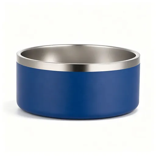 42oz 304 Stainless Steel Cat Dog Bowl | Double Layer Pet Feeding Bowl | Anti-Slip Bottom | Dark Blue | for Medium Dogs & Cats | Christmas Premium Medium Bowl