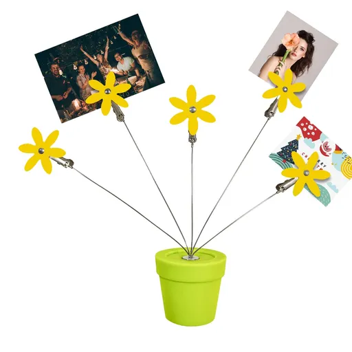 Memo Holder Stand Cute Flower Design 20.8cm Yellow