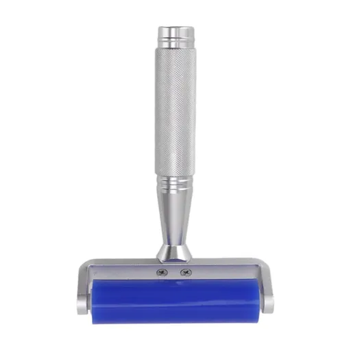 Silicone Manual Roller Cleaner Tool Laminated Static Lint Remover with Metal Handle Blue 6in