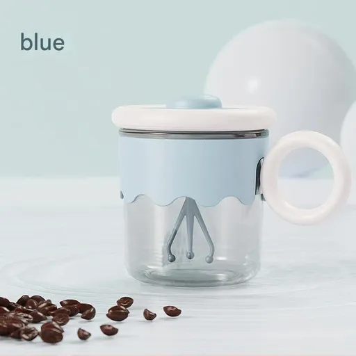 Automatic Self-Stirring Coffee Mug - 400ml, 5000RPM, USB-C Rechargeable with Trident Stirring Rod(blue)