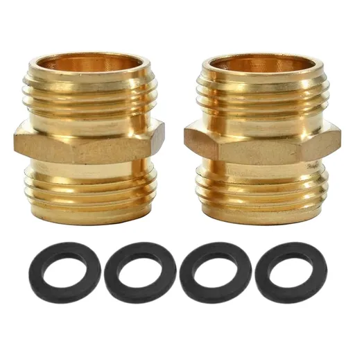 Brass Garden Hose Adapter Male To Male Quick Connector 2 Pack 34 Inch YIWEI