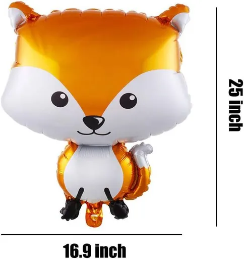 Foil Mylar Balloons for Baby Shower Kids' Boys Woodland Animals Theme Birthday Party Supplies Decorations 25 Inchs 5PCS