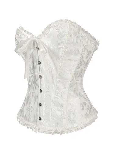 House Of Dasein Body Shaping Base Clothes Fish Bones Abdominal Cinching Waist Straps Court Corset - White - L