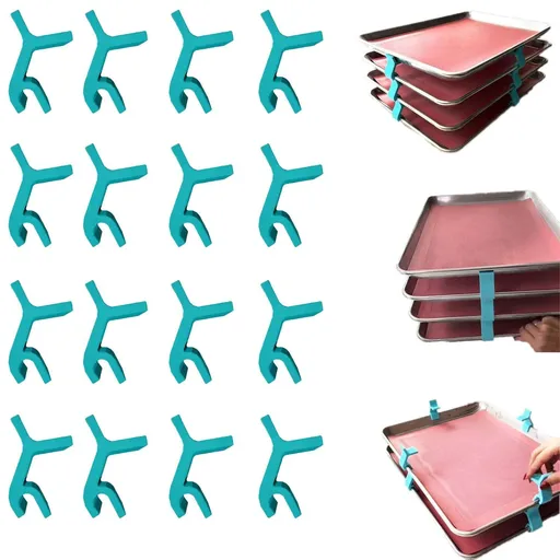 Tray Stackers - Baking Sheet Stackers - Baking Sheet Rack, Tray Stackers for Cookie Sheets, for Canteens Fast (16pcs)