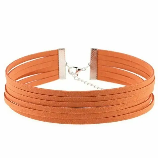 House Of Dasein Bdsm Day Collar Colourful Velvet Choker Kink Fetish Dominant Submissive - Orange