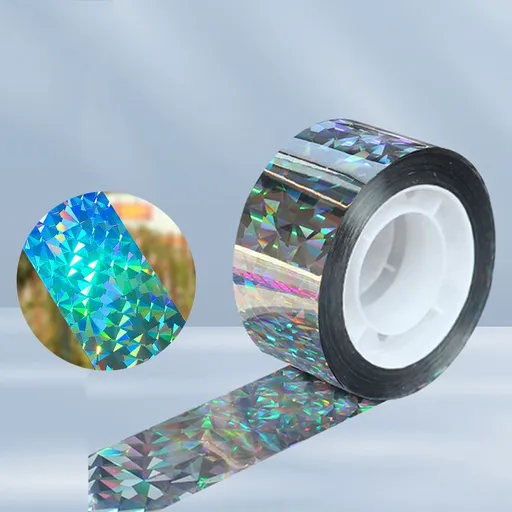 Bird Scare Ribbon Double Sided Holographic Reflective Ribbon Tape to Keep Away Woodpecker, Pigeon, Hawks, Grackles Bird
