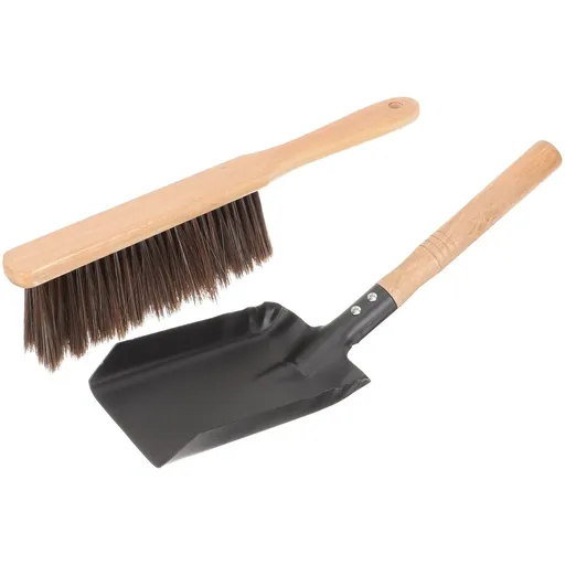 Tools Fireplace Shovel Coal-ash Shovel Fireplace Cleaning Set Metal Wrought Iron Wooden