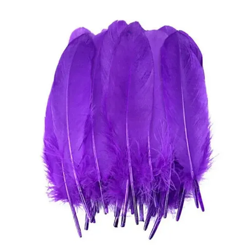 50X Craft Feathers Goose Feather Diy Art Party Decoration Wedding Dream Catcher - Purple