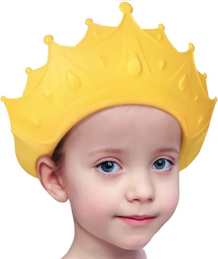 Adjustable Silicone Baby Bath Cap for Toddlers Crown Shape Comfortable Fit Pink