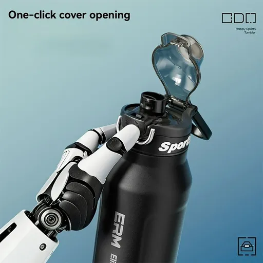 Black insulated water bottle, sports bottle 1000ml, 316 stainless steel bottle, one-click water bottle, gym water bottle Australia, BPA-free bottle, vacuum insulated, leak-proof water bottle