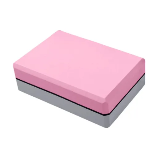 EVA Yoga Block 22.8x15.2x7.2cm Yoga Brick for Pilates Stretching Fitness - Pink & Gray