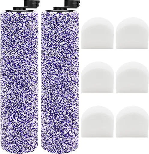 8 Pack Brush Roller and ilter Replacement or Shark WD201 Vacuum - Washable oam ilters or WD100, WD101, WD101C, WD200, WD200C, WD201, WD201C - HydroVac Pro XL 3-in-1 Vacuum