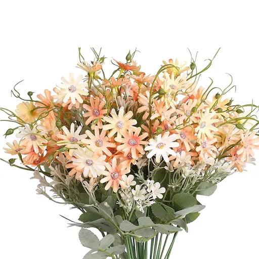 6PCS Artificial Wildflowers Spring Flowers Outdoor Fake Daisy Bouquet Bundle Anti UV Flower Decoration Silk Colorful Wildflowers Artificial Plants Bulk Decoration Home Decoration