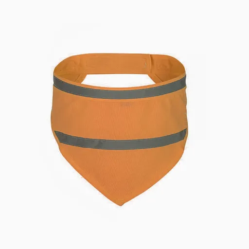 2pcs Pet reflective triangular scarf, pet snack storage mesh bag, scarf reflective cat and dog drool towel（orange M）
