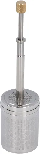 Coffee and Tea Maker, Stainless Steel Plunger Coffee Egg Maker, Spring-Driven Strainer Reusable Coffee Brewing Plunger Filter