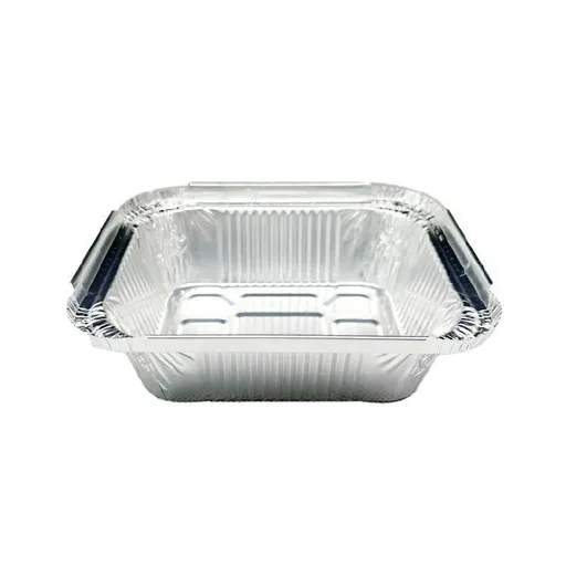 125PCS Disposable Quadrate Tin Foil Pans Oven Grill Safe Non-Stick Baking Trays - 125pcs-600ml