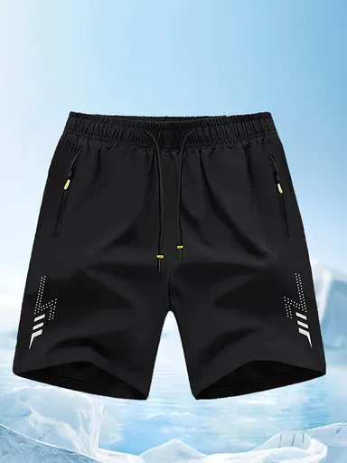 Men'S Athletic Shorts Gym Shorts Running Shorts Side Pocket Shorts Zippered - Black - Size XXL
