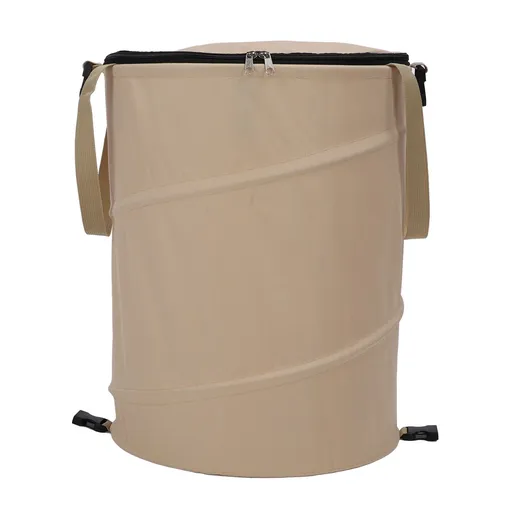 Camping Trash Can with Zippered Lid 24 Gallons Large Capacity Foldable Portable Garden Garbage Container for Outdoor Picnic Coffee