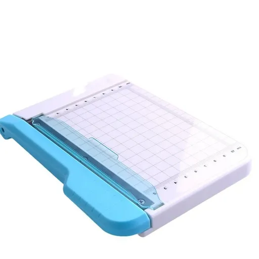 Paper Cutter Mini Paper Trimmer Guillotine Cutter 6 Inch Grid Line Panel Scale Paper Cutter for Craft Paper Photos Cards Scrapbooking Office Home Supplies(Blue+White)