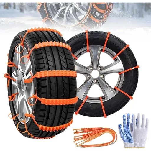 20 40 80pcs Zip Tie Tire Chains – Universal Anti-Skid Tire Straps for SUV, Car & Pickup, Adjustable Portable Temporary Tires Straps, Jack-Free Portable Tire Chains for Snow, Ice & Mud