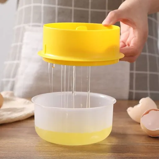 Egg Yolk Separator with Large Capacity Storage Box,Household Egg White Yolk Dividers Separator(Fits Up To 6 Eggs)