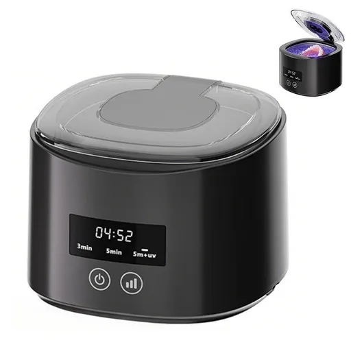 Ultrasonic Retainer Cleaner Dental Cleaning Machine Black