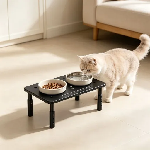 3 Height Adjustable Pet Feeder Stand Increase Cats Food Stand Cats Food Rack Non Slide Pet Feeding Station For Cats Small Medium Dogs, Metal Pet Feeder Stand, Pet Feeder Stand, Black