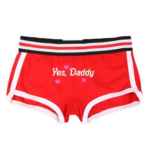 House Of Dasein Yes Daddy Cotton Underwear Boyshorts For Women Comfortable Shorts - Red - Xl