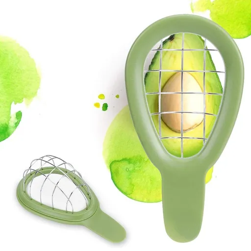 2pcs Avocado Slicer Tool Inches Avocado Cuber Tool with Ergonomic Handle, Easy to Use and Clean, Food-Grade Plastic and Stainless Steel, Good for Salads, Guacamole, or Smoothie