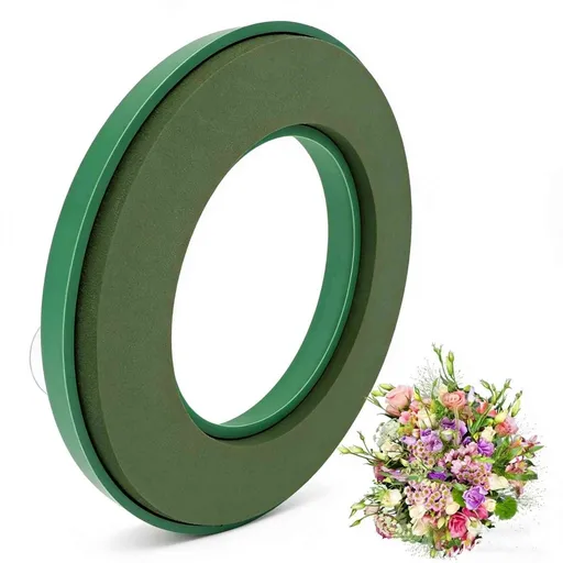 Floral Foam Wreath Ring, 12 Suction Cup Flower Holder Wet Floral Foam Wreath Base for Wedding Car Decor, Fresh and Artificial Flower Arrangement Supplies
