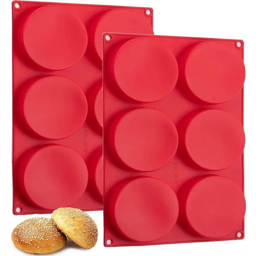 2 Pcs Large Silicone Molds for Baking,4 Inch Muffin Top Pan Egg Sandwish Mold Small Layer Cake Molds Round Disc Pan for Mini Cake,Jum Muffin Top,Bun,Custard,Tart,Resin Coaster