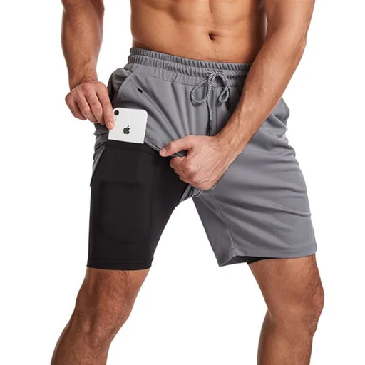 MUSCLE BURNING Men Running Shorts Quick Dry 5 Inch Grey XL
