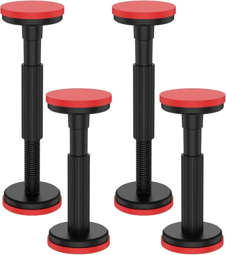 4PCS Adjustable Telescoping Support Rod Pole, Cabinet Jack Support Rod Supports up to 440 lbs Support 7-14 inch Adjustable Lifting Bracket for Installation Cabinet Sofa Bathroom