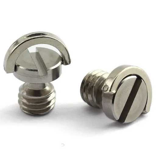 1/4"-20 D-Ring Camera Fixing Screw, 2 Pack D Shaft Quick Release Plate Mounting Screws 10mm Length (Stainless Steel)