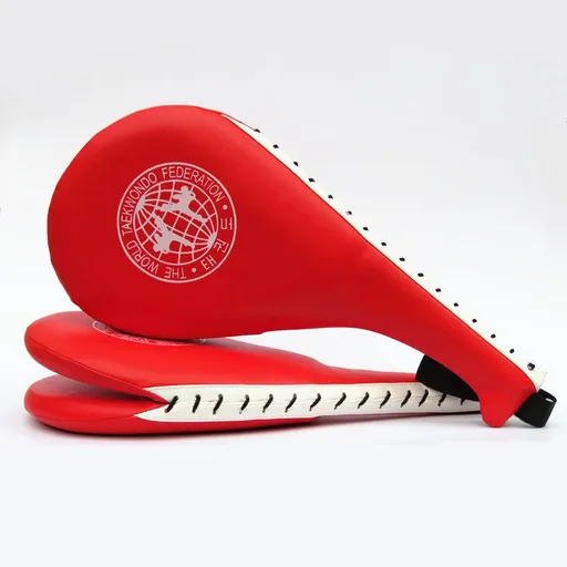 1Pc Target Taekwondo Pad Double Paddles Strike Racket For Tae Boxing Karate Training - Red