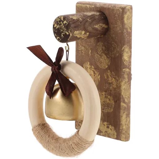 Wooden Brass Doorbell Shopkeeper Bell for Door Opening Entrance Wood Doorbell Wind Chime Office Ornament