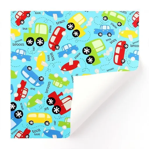 20pcs Cute Animal Cartoon Gift Wrapping Paper for Toys Bookskin and Crafts - Blue Car-20PCS