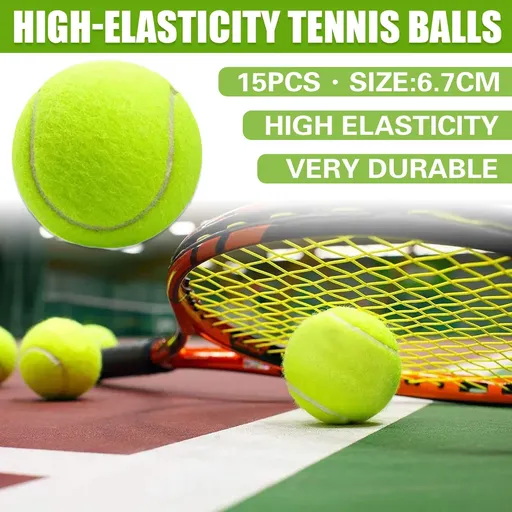 15Pcs High Elasticity Durable Training Tennis Balls Pressureless All Court Balls