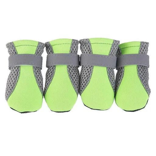 4Pcs XL Size Anti Slip Waterproof Protective Dog Shoes Rain Boots Pet Socks Booties - Green