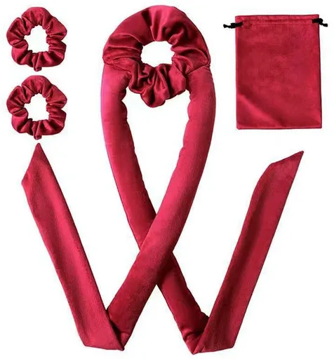 3-Piece Hair Rollers - Curling Iron for Women - Includes Storage Bag - Creates Long-Lasting Curls Without Heat (Red)