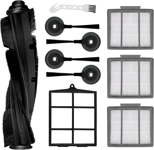 Spare Replacement Parts for Shark ION Robot AV751 AV752 AV753 S87 R85 RV850, RV850WV Vacuum Cleaner Accessory Kit Pack of 4 Side Brushes,1 Main Brush, 3 Pre-Motor Filter, 1 Cleaning Gear