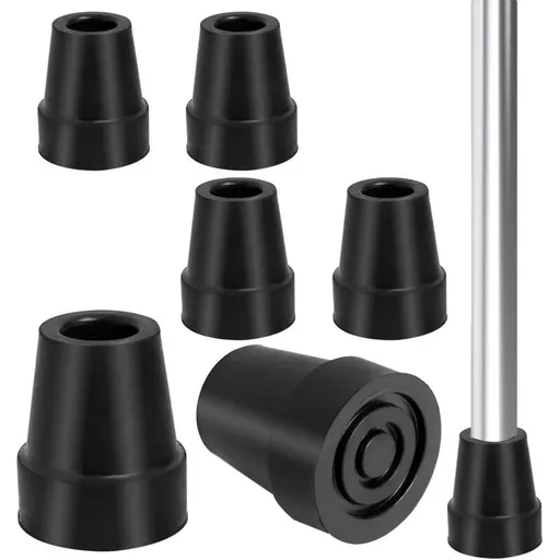 6 Pcs Non-Black Heavy, Slip Crutch Tips Crutch and Cane End Caps Duty Rubber Walking Cane Replacement Feet with Steel Reinforced Tip, 19mm