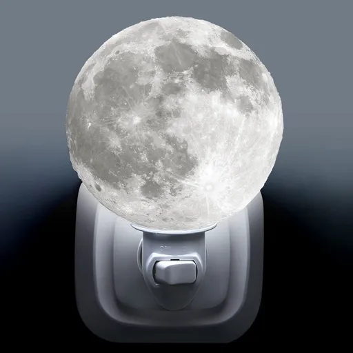Night Lights Plug in Light up Moon Night Lamp 4 Inch Moon 3D Printing Night Light Moonlight LED Light for Women Birthday Gifts