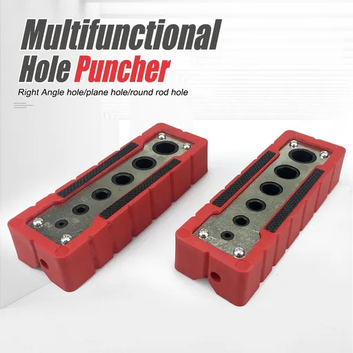 Woodworking Multi-Function Drilling Positioning Jig with Dual-Size Hole Options for Round Rods, Flat Boards, and Right-Angle Corners, Assisting Vertical Bore Alignment in Furniture Assembly and DIY Projects (13mm Style)