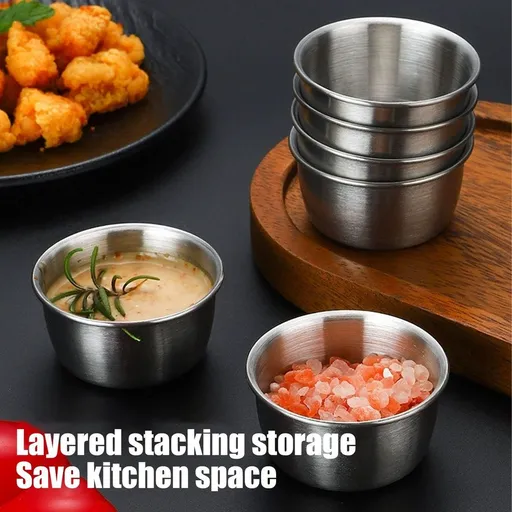 Stainless Steel Dipping Sauce Cup, Mini Dip Bowls, Reusable Metal Condiment Containers For Home Party Restaurant.