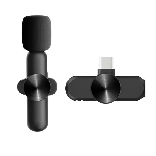 black wireless microphone Wireless Lavalier Microphone for Phone, Plug-Play Cordless Omnidirectional Condenser Recording Mic