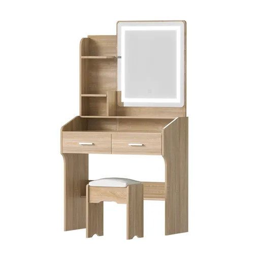 Artiss Dressing Table Set Stool Led Wood
