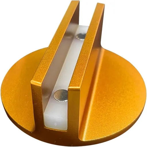 Universal Magnetic Jack Pad, 0.37" Slotted Aluminum Grooved Jack Puck Pinch, Pinch Weld Frame Rail Adapter with Large Slotted for Most Cars (Orange)