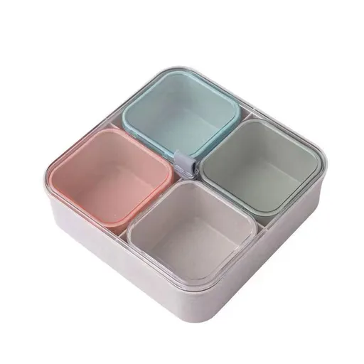 Snack Serving Tray, Appetizer Tray, 4 Compartment Food Platter Dried Fruit Tray Food Storage Containers for Fruit Cakes kitchen